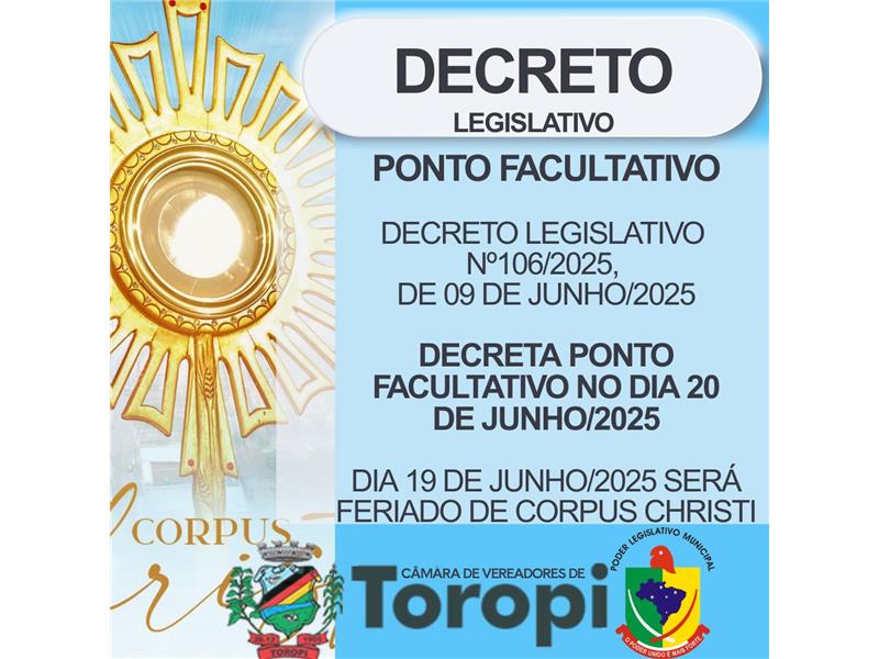 DECRETO Ponto Facultativo Corpus Christi