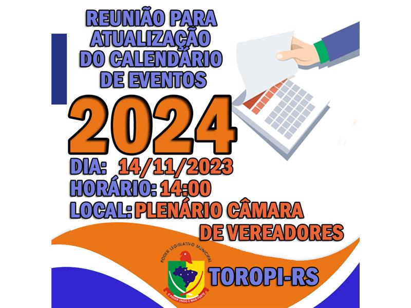 REUNIÃO ATUALIZAÇÃO CALENDÁRIO DE EVENTOS 2024